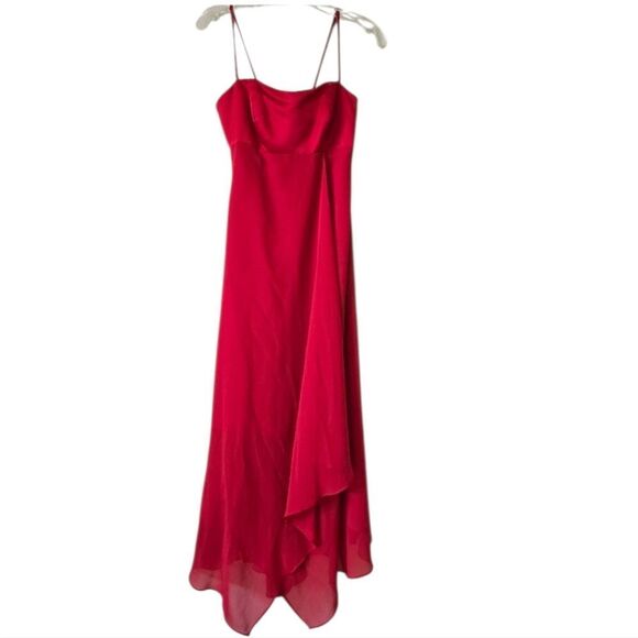 ALFRED ANGELO Womens Red Maxi Asymmetric Dress Size 4  Y2K Fairycore - Picture 1 of 12